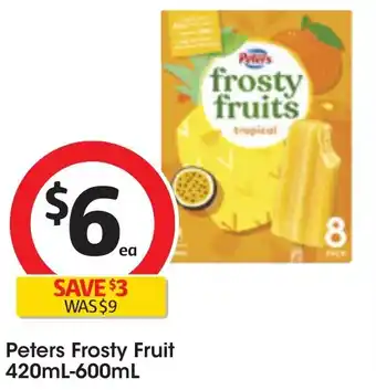 Coles Peters Frosty Fruit 420mL-600mL offer