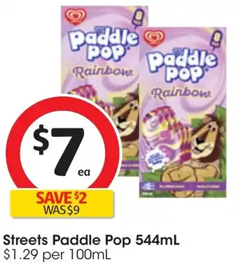 Coles Streets Paddle Pop 544mL offer