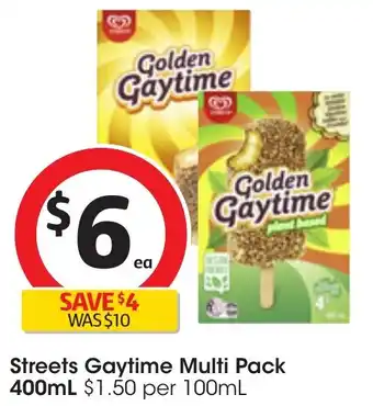 Coles Streets Gaytime Multi Pack 400mL offer