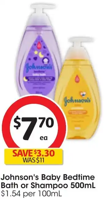 Coles Johnson's Baby Bedtime Bath or Shampoo 500mL offer