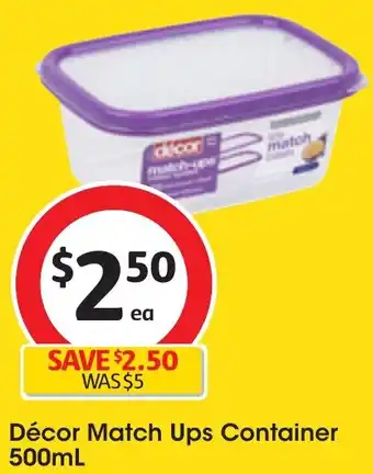 Coles Décor Match Ups Container 500mL offer
