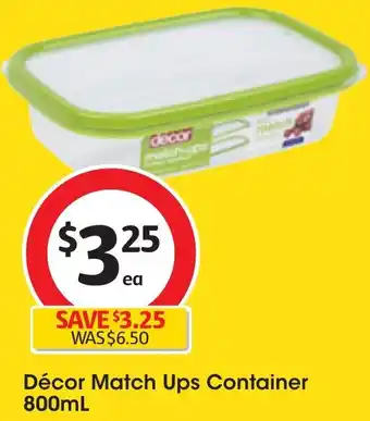 Coles Décor Match Ups Container 800mL offer