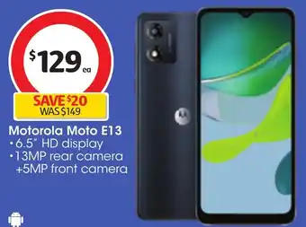 Coles Motorola Moto E13 offer