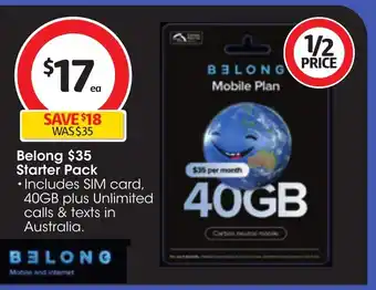 Coles Belong $35 Starter Pack offer
