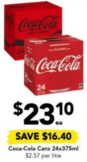 Drakes Coca-Cola Cans 24x375ml offer