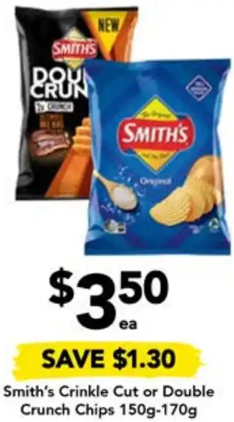 Drakes Smith's Crinkle Cut or Double Crunch Chips 150g-170g offer