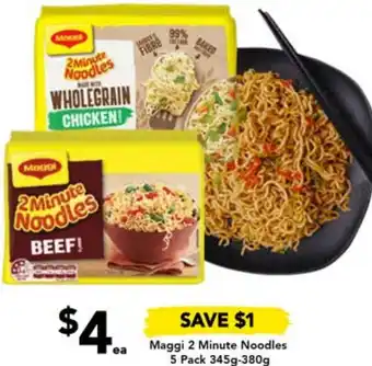 Drakes Maggi 2 Minute Noodles 5 Pack 345g-380g offer
