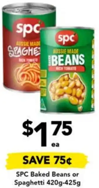 Drakes SPC Baked Beans or Spaghetti 420g-425g offer
