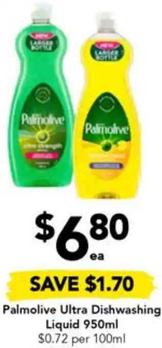 Drakes Palmolive Ultra Dishwashing Liquid 950ml offer
