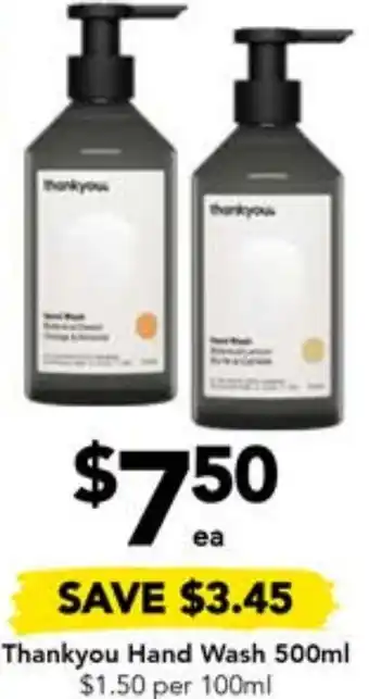 Drakes Thankyou Hand Wash 500ml offer