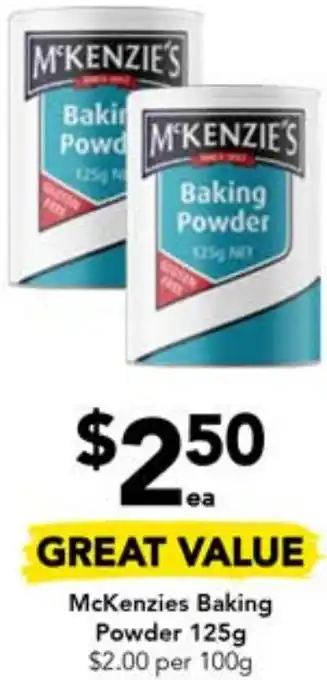 McKenzies Baking Powder 125g