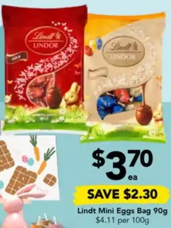 Drakes Lindt Mini Eggs Bag 90g offer