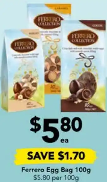 Drakes Ferrero Egg Bag 100g offer