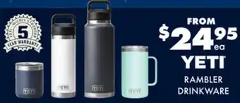 BCF YETI RAMBLER DRINKWARE offer