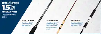 BCF SHIMANO RODS offer