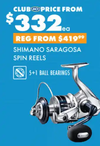 BCF SHIMANO SARAGOSA SPIN REELS offer