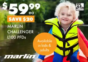 BCF MARLIN CHALLENGER L100 PFDs offer