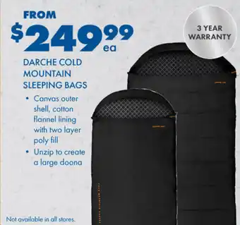 BCF DARCHE COLD MOUNTAIN SLEEPING BAGS offer
