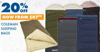 BCF COLEMAN SLEEPING BAGS offer