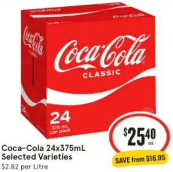IGA Coca-Cola 24x375mL Selected Varieties offer