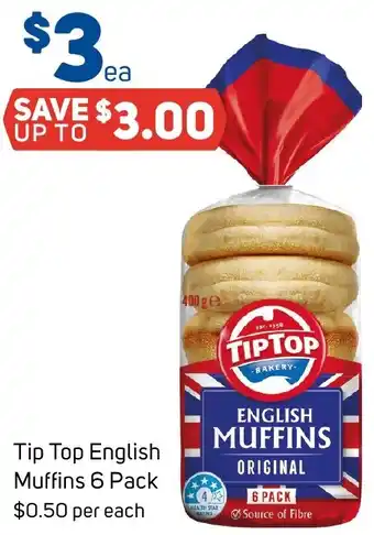 Foodland Tip Top English Muffins 6 Pack offer