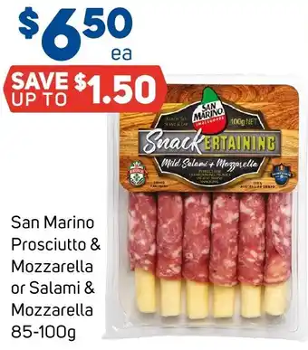 Foodland San Marino Prosciutto & Mozzarella or Salami & Mozzarella 85-100g offer