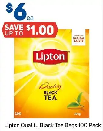 Foodland Lipton Quality Black Tea Bags 100 Pack offer