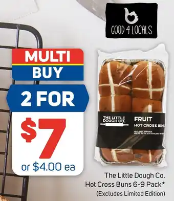 Foodland The Little Dough Co. Hot Cross Buns 6-9 Pack offer