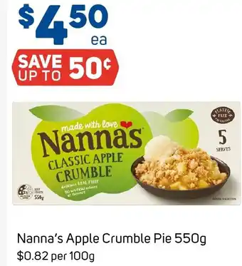 Foodland Nanna's Apple Crumble Pie 550g offer
