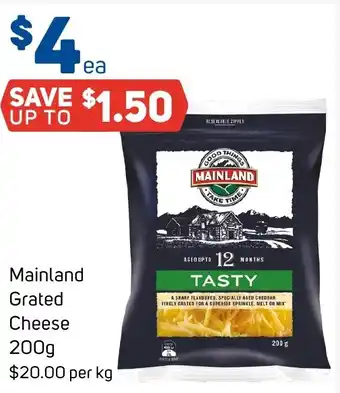 Foodland Mainland Grated Cheese 200g offer