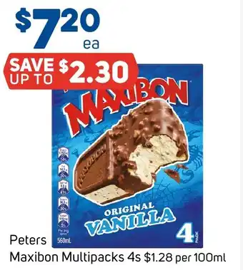 Foodland Peters Maxibon Multipacks 4s offer