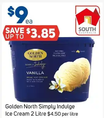 Foodland Golden North Simply Indulge Ice Cream 2 Litre offer