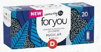 Foodland Community Co For U Regular Liners 20 Pack offer