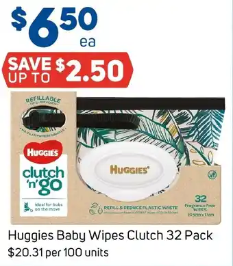 Foodland Huggies Baby Wipes Clutch 32 Pack offer