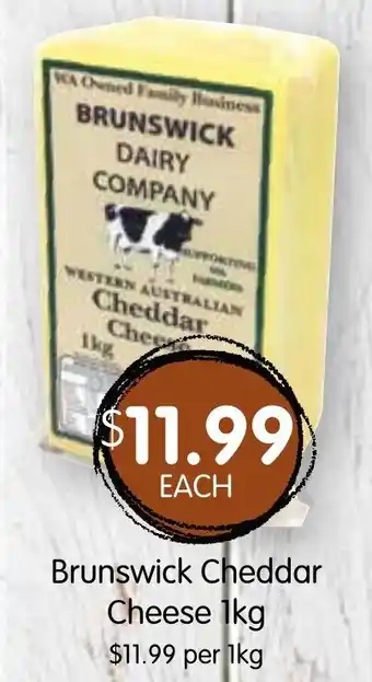 Spudshed Brunswick Cheddar Cheese 1kg offer
