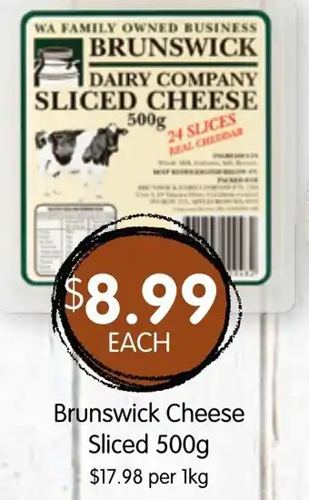Spudshed Brunswick Cheese Sliced 500g offer