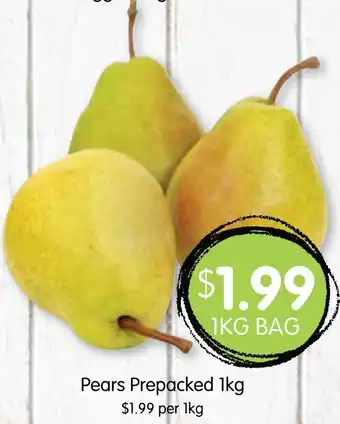 Spudshed Pears Prepacked 1kg offer
