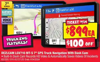 JB Hi-Fi DEZLCAM LGV710 MT-S 7" GPS Truck Navigation With Dash Cam offer