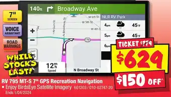 RV 795 MT-S 7" GPS Recreation Navigation