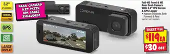 JB Hi-Fi Full-HD Front & HD Rear Dash Camera With 3.2" IPS Screen & GPS Logger offer