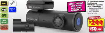 JB Hi-Fi 2K Front & Full-HD Rear Dash Camera With Super Capacitor, Wi-Fi & GPS Logger offer