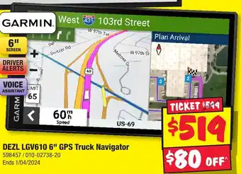 DEZL LGV610 6" GPS Truck Navigator