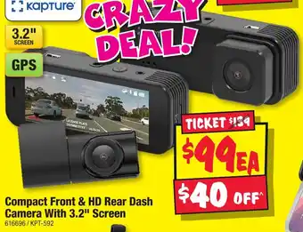 JB Hi-Fi Compact Front & HD Rear Dash Camera With 3.2" Screen offer