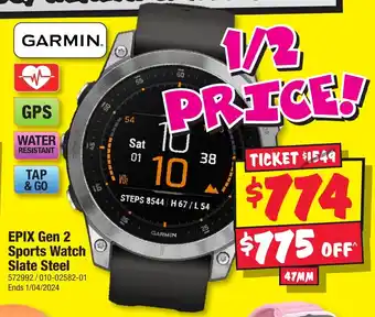 JB Hi-Fi EPIX Gen 2 Sports Watch Slate Steel offer
