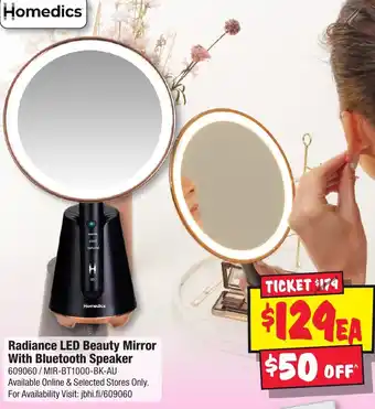 JB Hi-Fi Radiance LED Beauty Mirror With Bluetooth Speaker offer