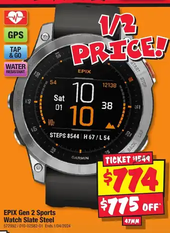 JB Hi-Fi EPIX Gen 2 Sports Watch Slate Steel offer