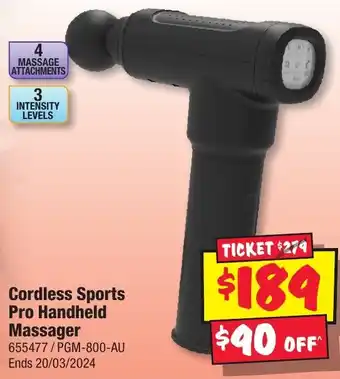 JB Hi-Fi Cordless Sports Pro Handheld Massager offer