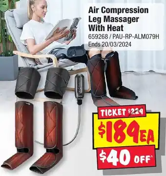 JB Hi-Fi Air Compression Leg Massager With Heat offer