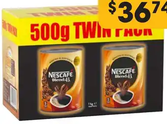 Campbells Wholesale Nescafe Blend 43 Coffee Twin Pack 1kg offer