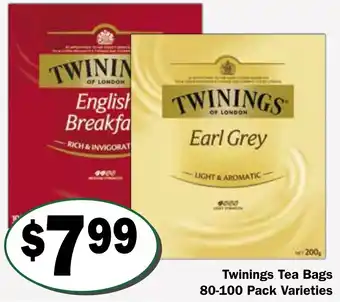 Friendly Grocer Twinings Tea Bags 80-100 Pack Varieties offer